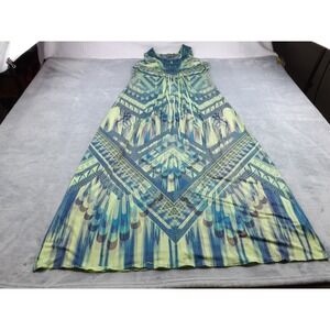 Apt 9 Maxi Dress Women's‎ XL Blue/Lime Green/Yellow/Magenta/Black Beaded Crochet
